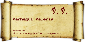 Várhegyi Valéria névjegykártya